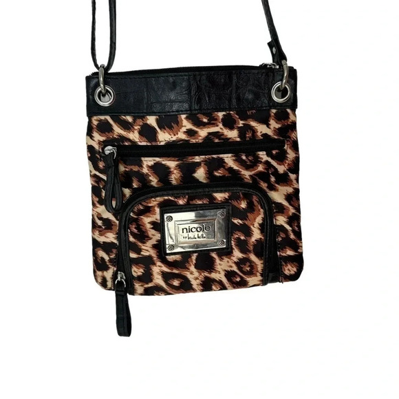 Nicole by Nicole Miller Handbags - Nicole by Nicole Miller leopard‎ print multi pocket small crossbody bag